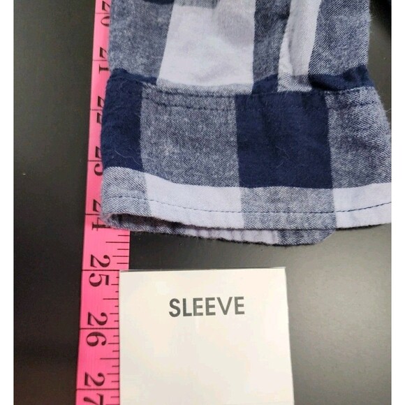 Time & Tru Womens XXL Blue Shirt Button Up Checker Plaid Classic Cozy Ranch Warm - Picture 15 of 15